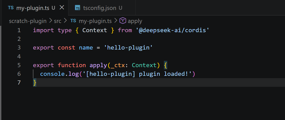 第一版 Plugin 只在 apply 执行时打印加载日志