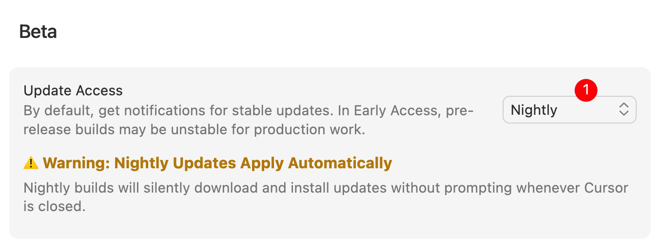 Update Access 选择 Nightly
