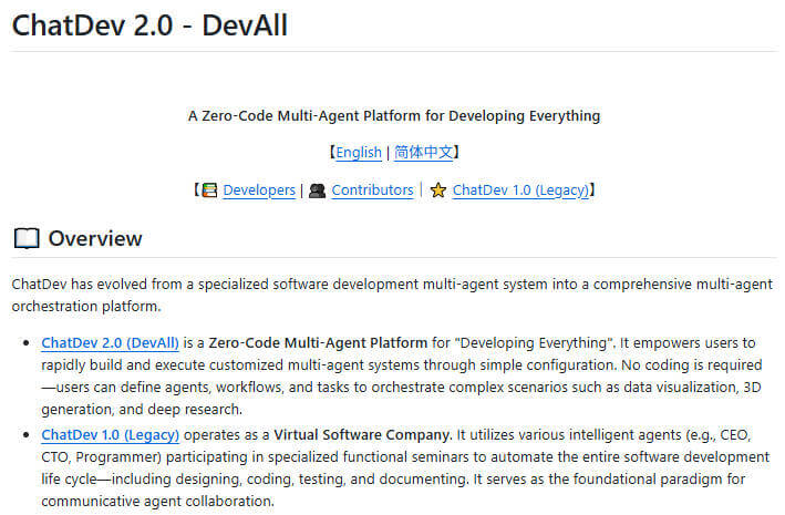 ChatDev 项目介绍图