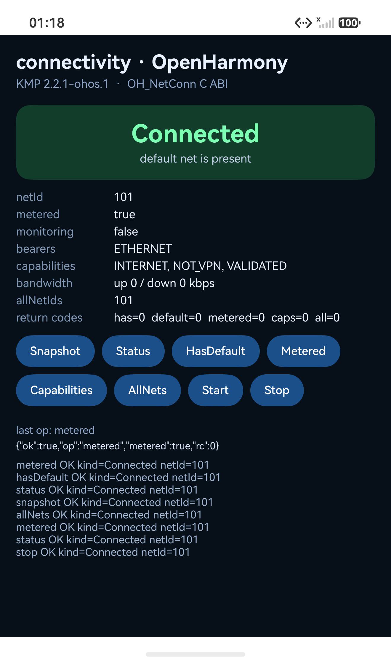 Metered true rc=0