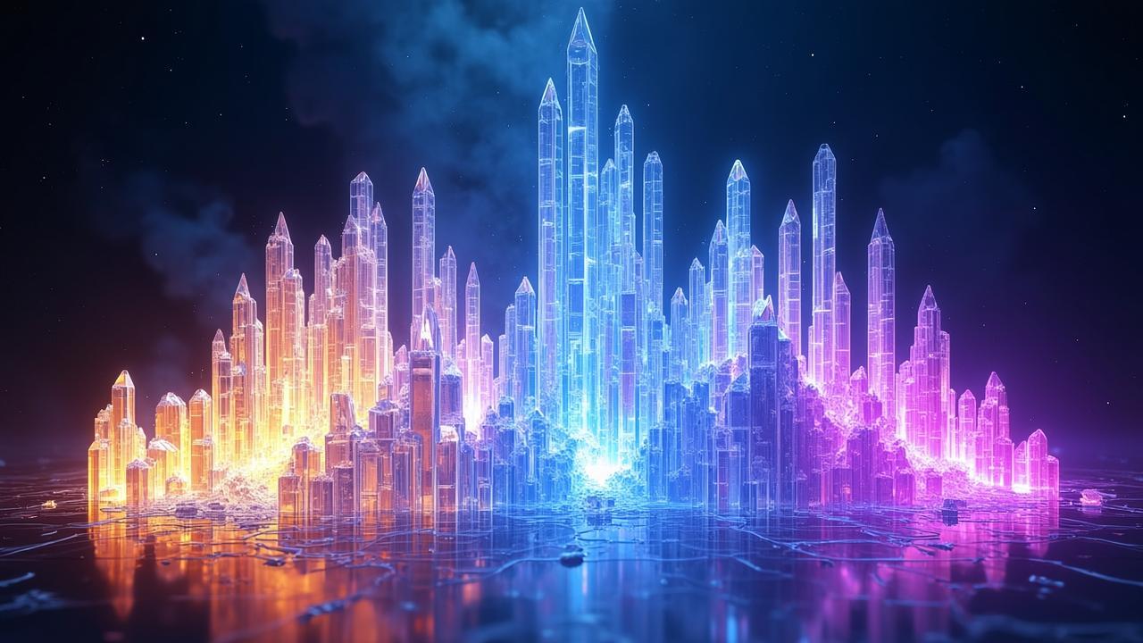 A vast, crystalline library with multiple towering