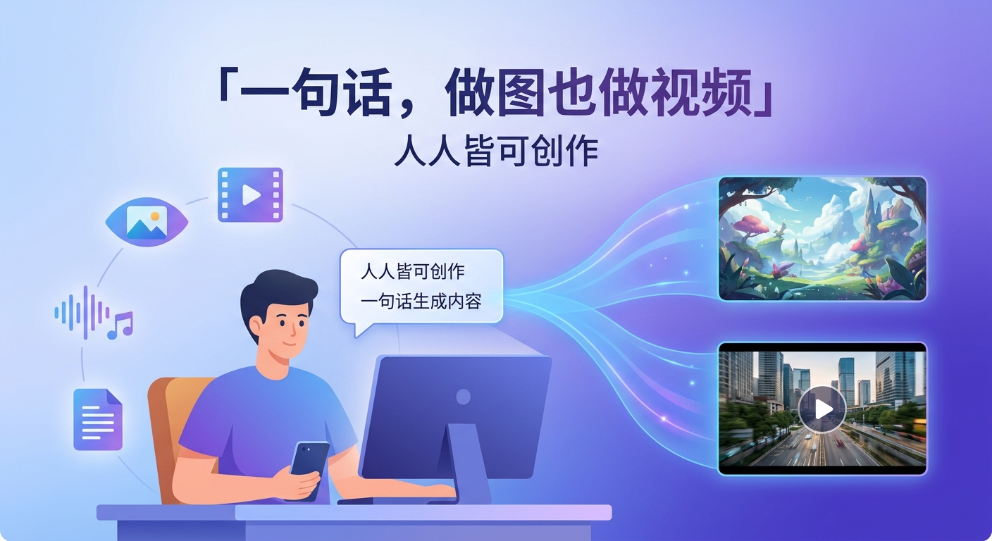 一句话，做图也做视频，人人皆可创作