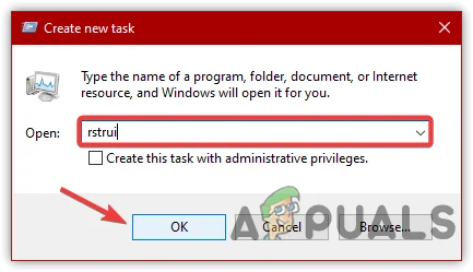 Open System Restore Settings