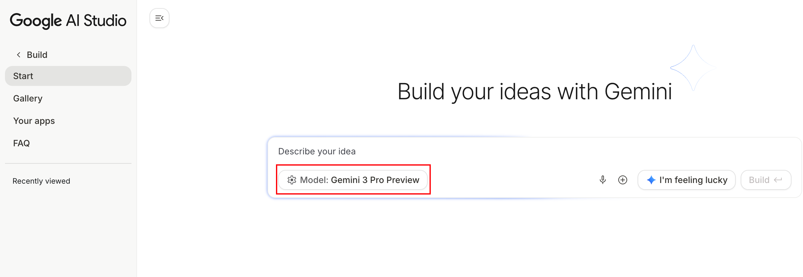 选择Gemini 3 Pro Preview模型