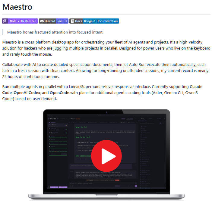 Maestro 项目介绍图