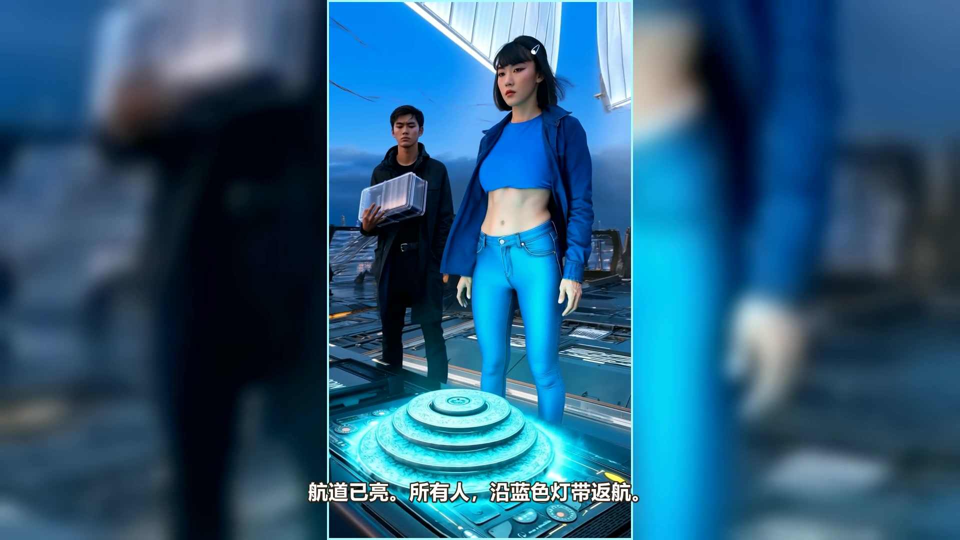 第二次校准时蓝色风向盘和空港环境同步变亮