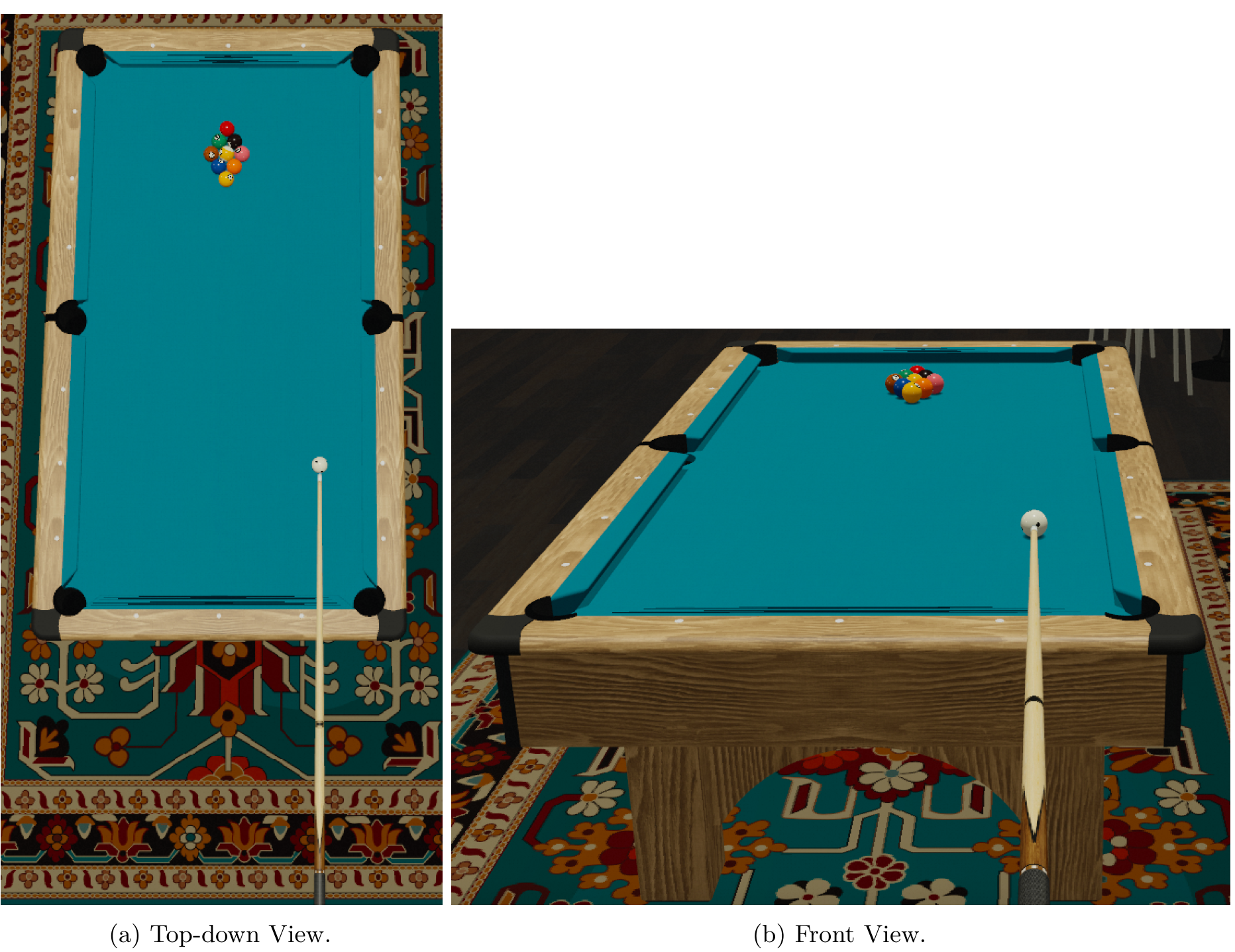 Figure 12: Example 3D Views from Pooltool GUI