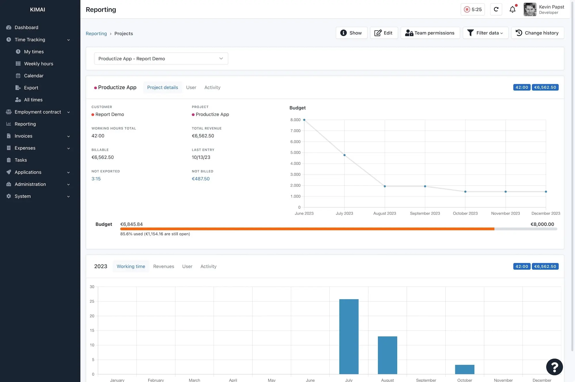 Kimai - Open Source time-tracker