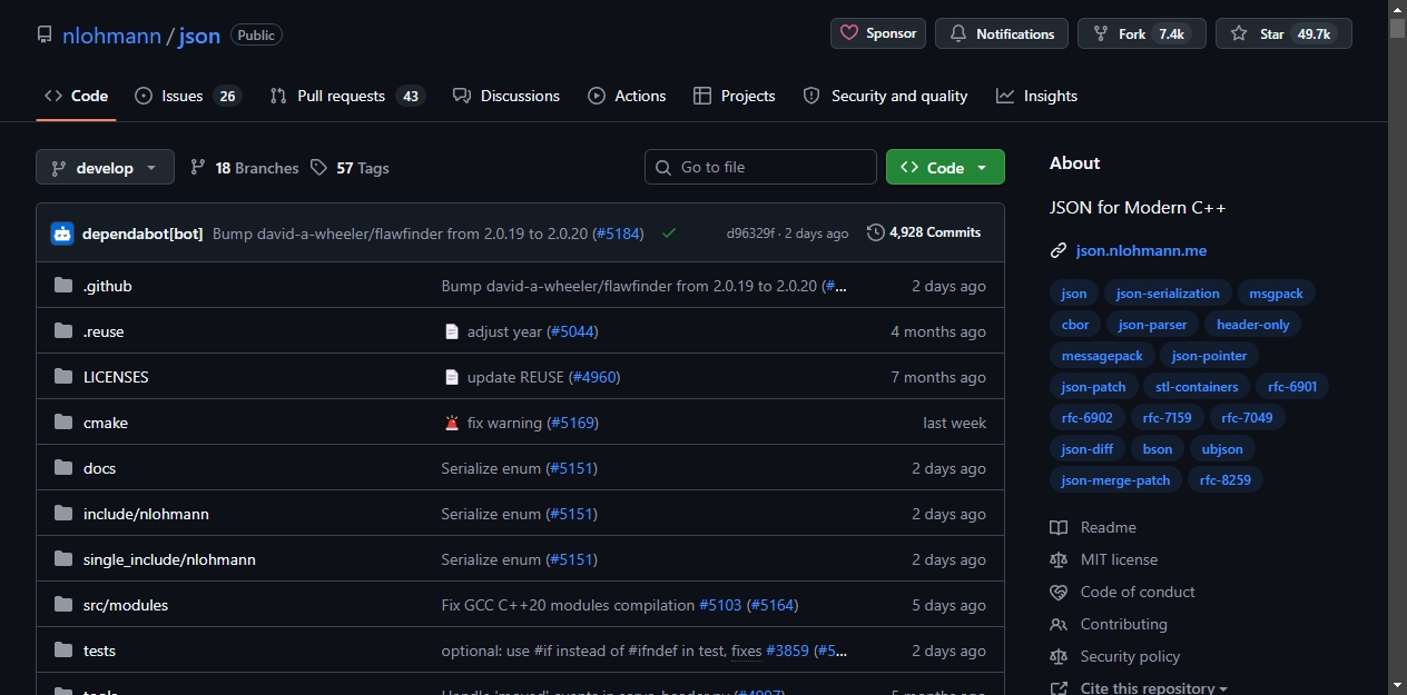 github项目主页截图