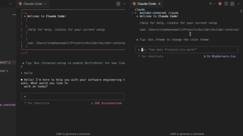 Claude Code IDE 界面