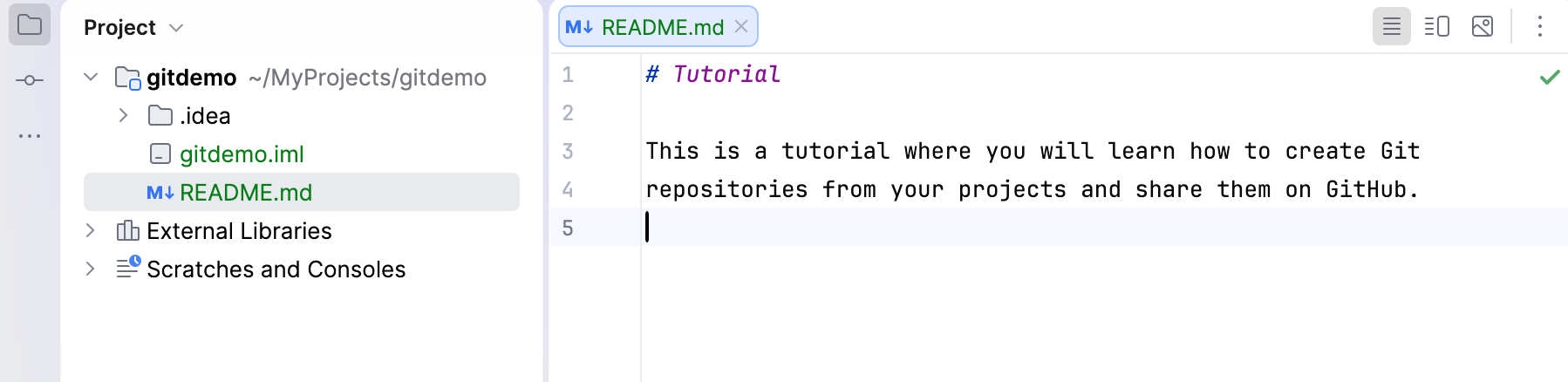 README 已作为变更出现