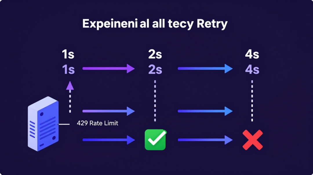 with_retry 指数退避重试机制示意图