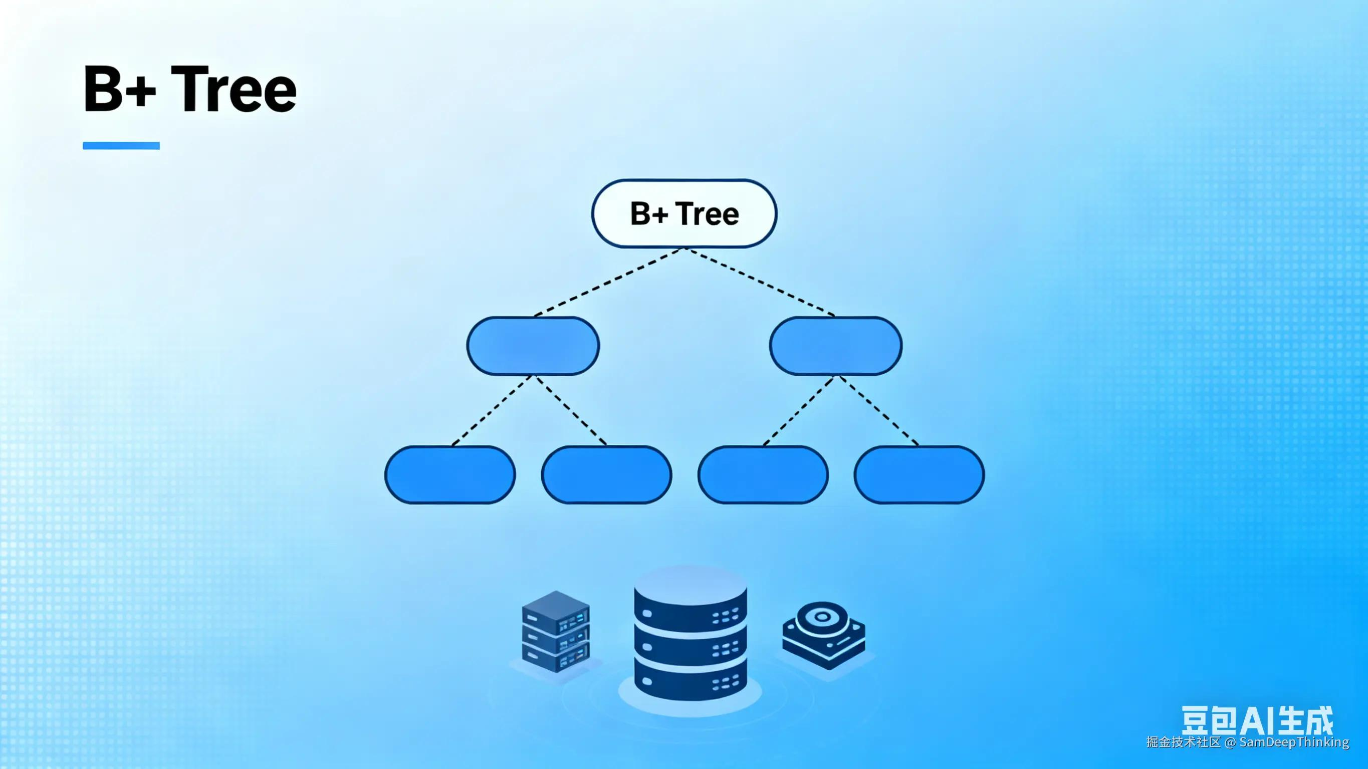 B+树索引结构示意图