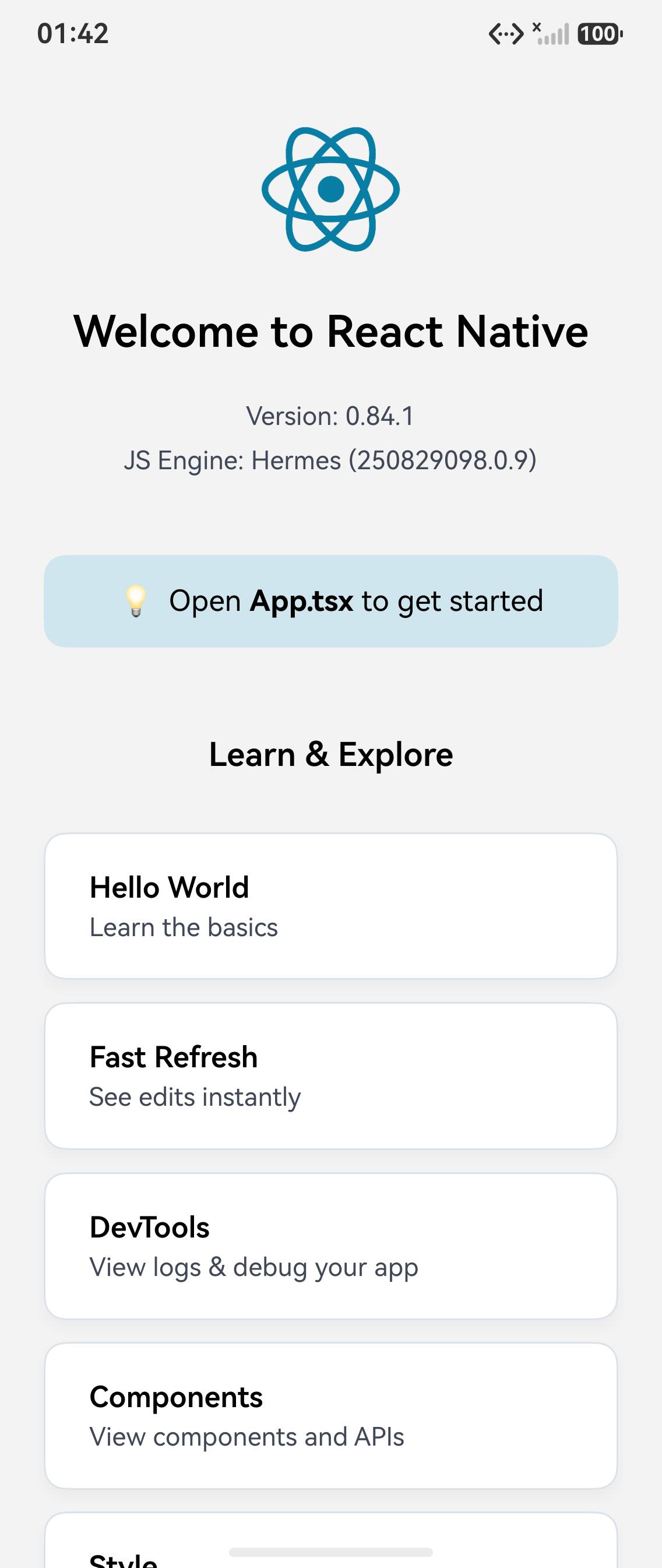 HarmonyOS 模拟器上运行 React Native 0.84.1