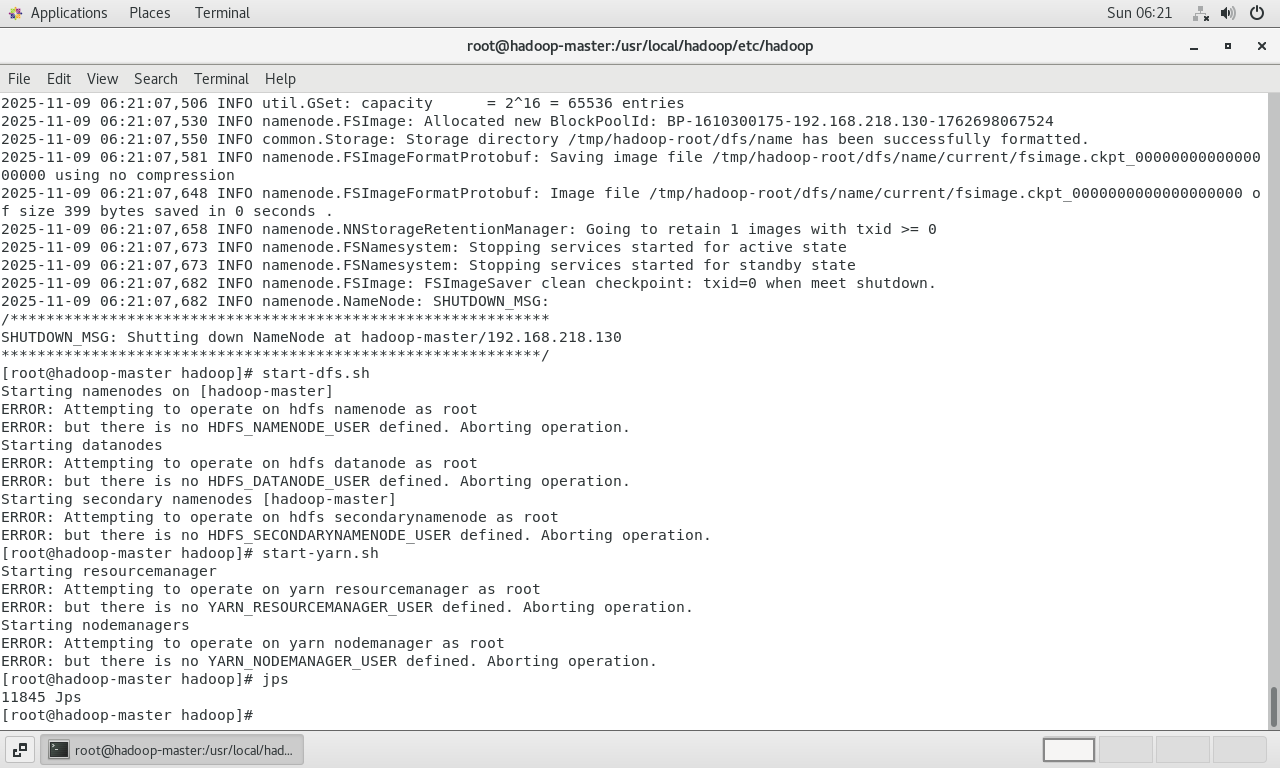以root用户启动Hadoop服务时报错