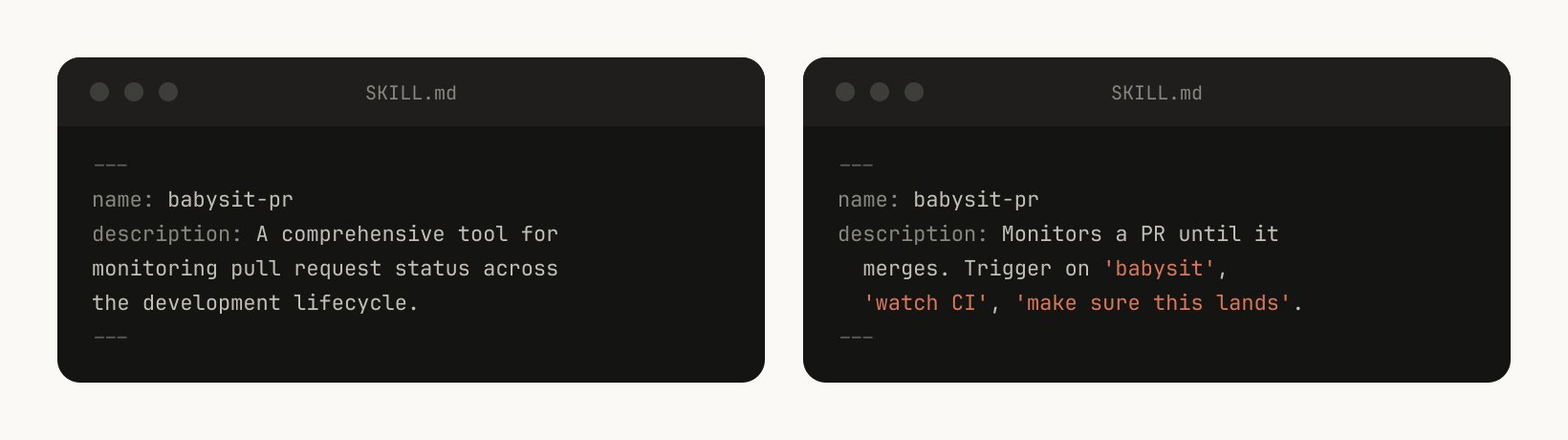 description 字段触发词示例