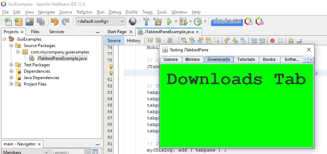 JTabbedPane in java with Examples using NetBeans-CSDN博客