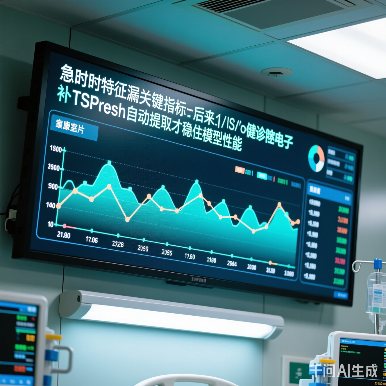 急诊室电子屏显示着滚动的健康数据