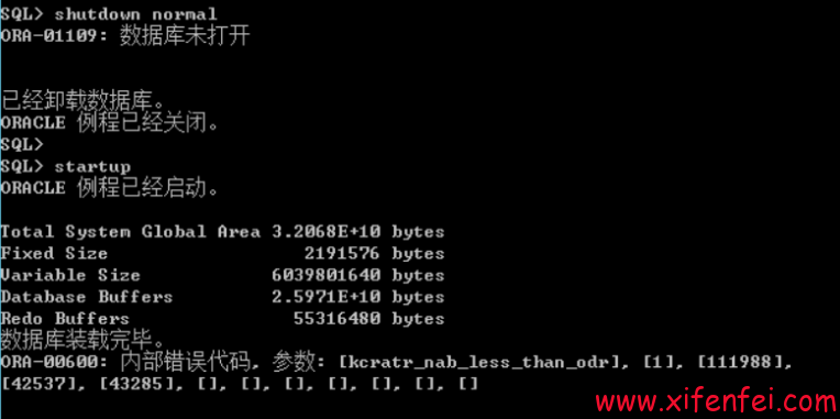 ORA-600-kcratr_nab_less_than_odr