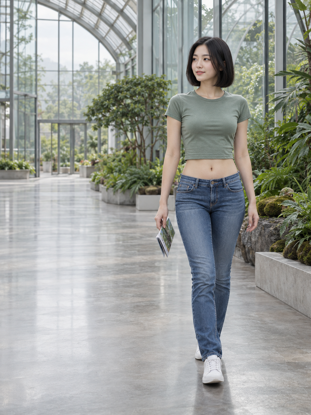 玻璃回廊的左侧留白