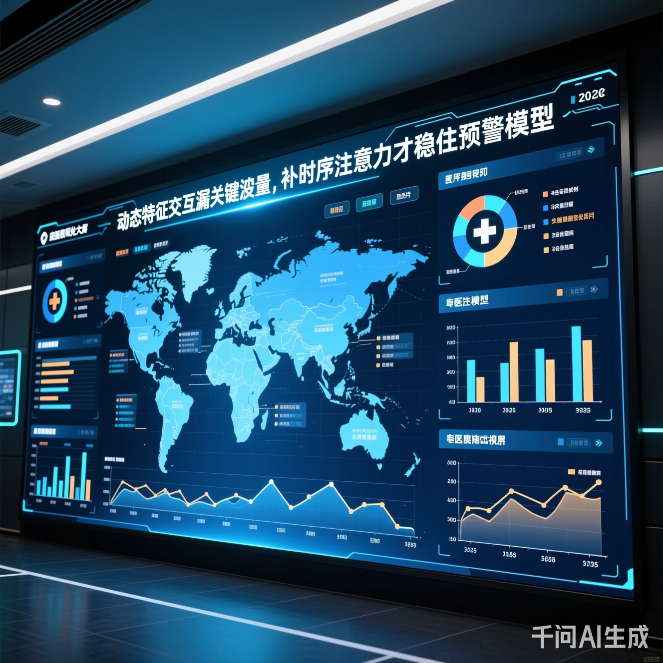 数据可视化大屏上的医疗图表