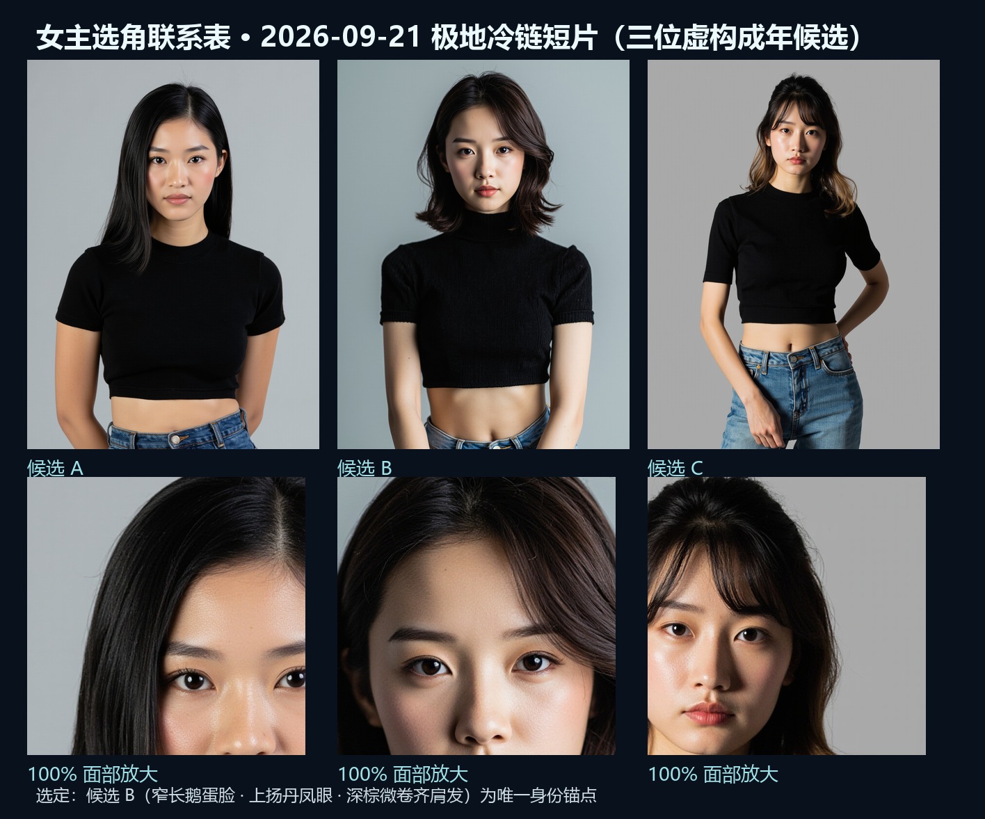 女主三位候选面部对照表