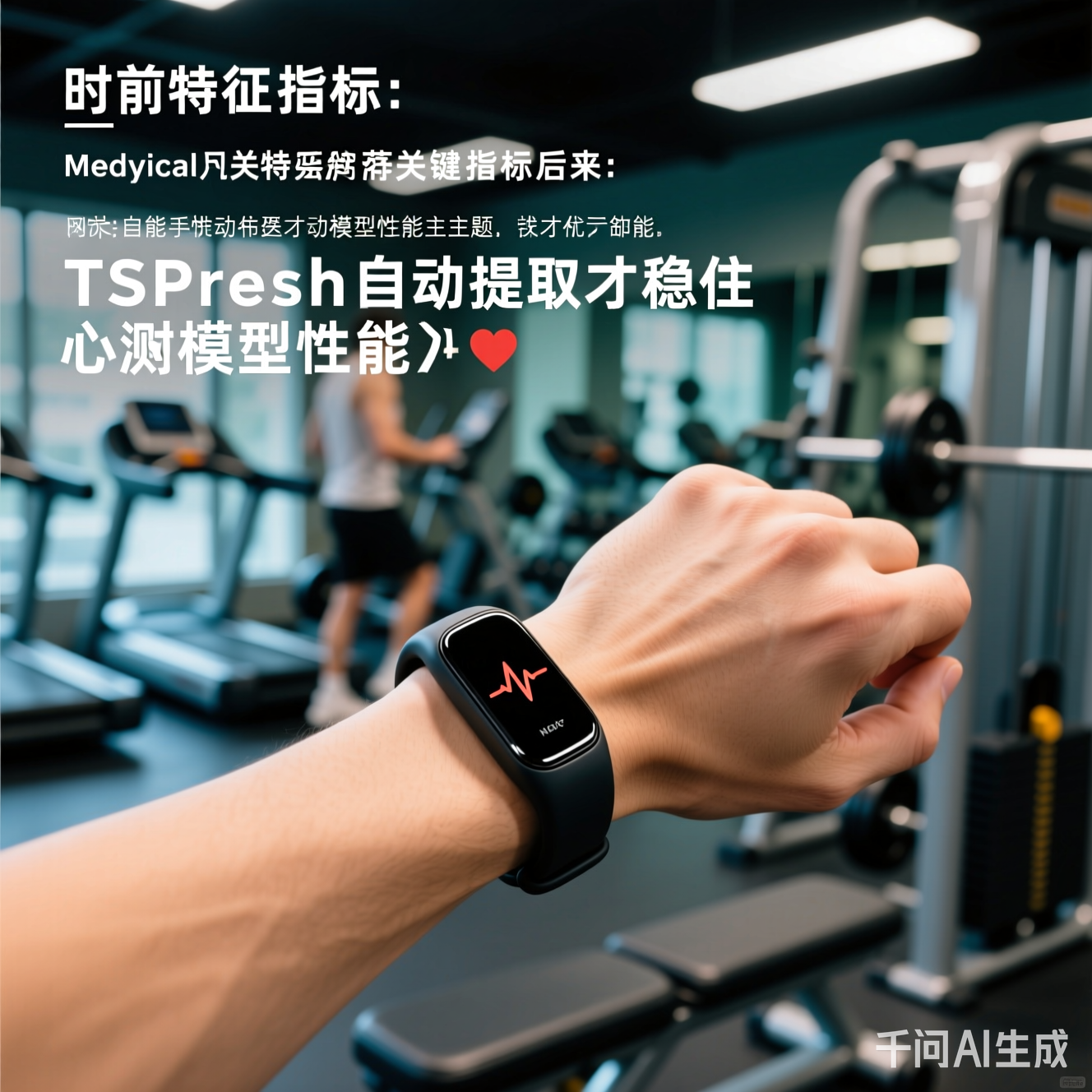 健身房里的智能手环实时监测心率