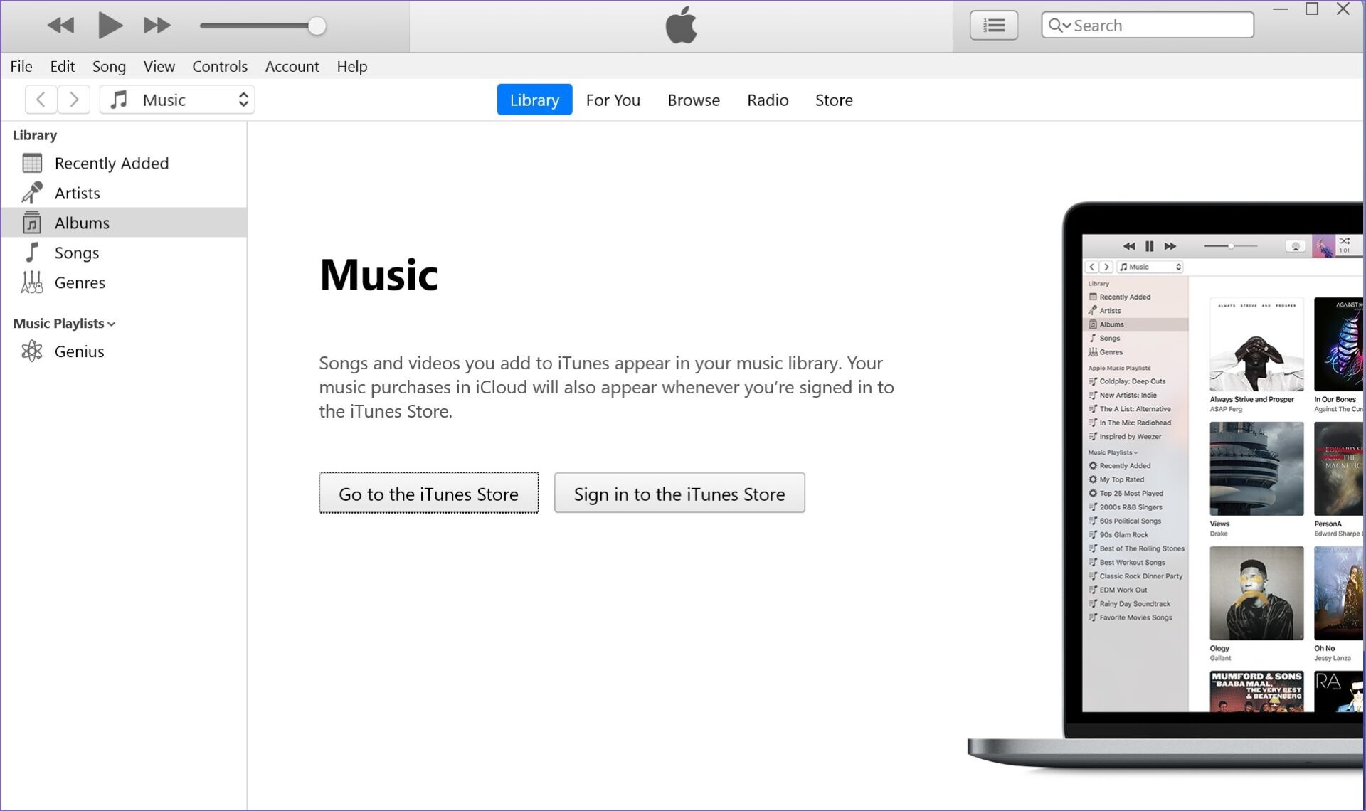 iTunes app for Windows
