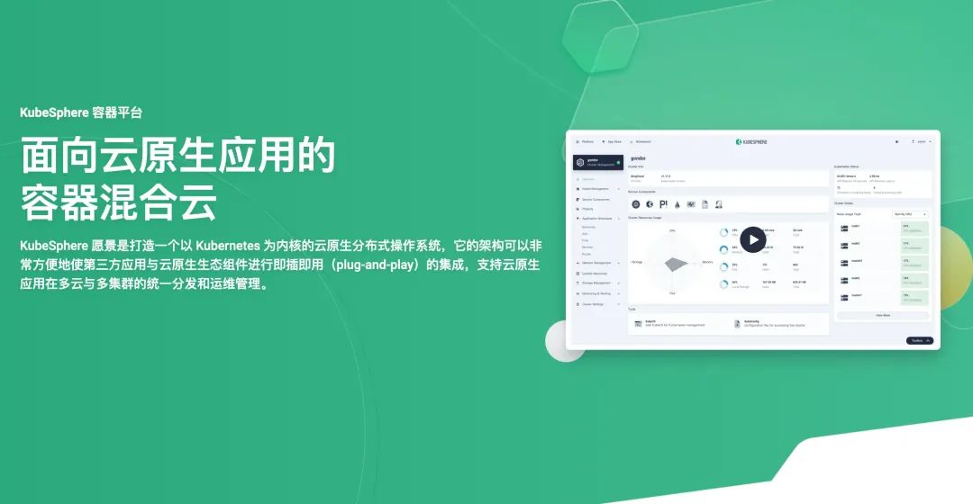 null KuberSphere 提供全栈的 Kubernetes 容器云 PaaS 解决方案