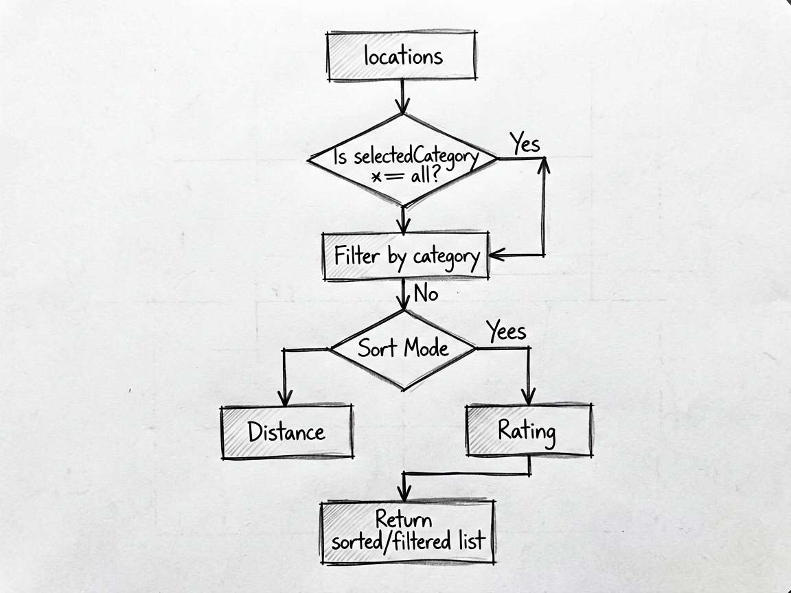 Sketch-notes style flowchart detailing the data fi