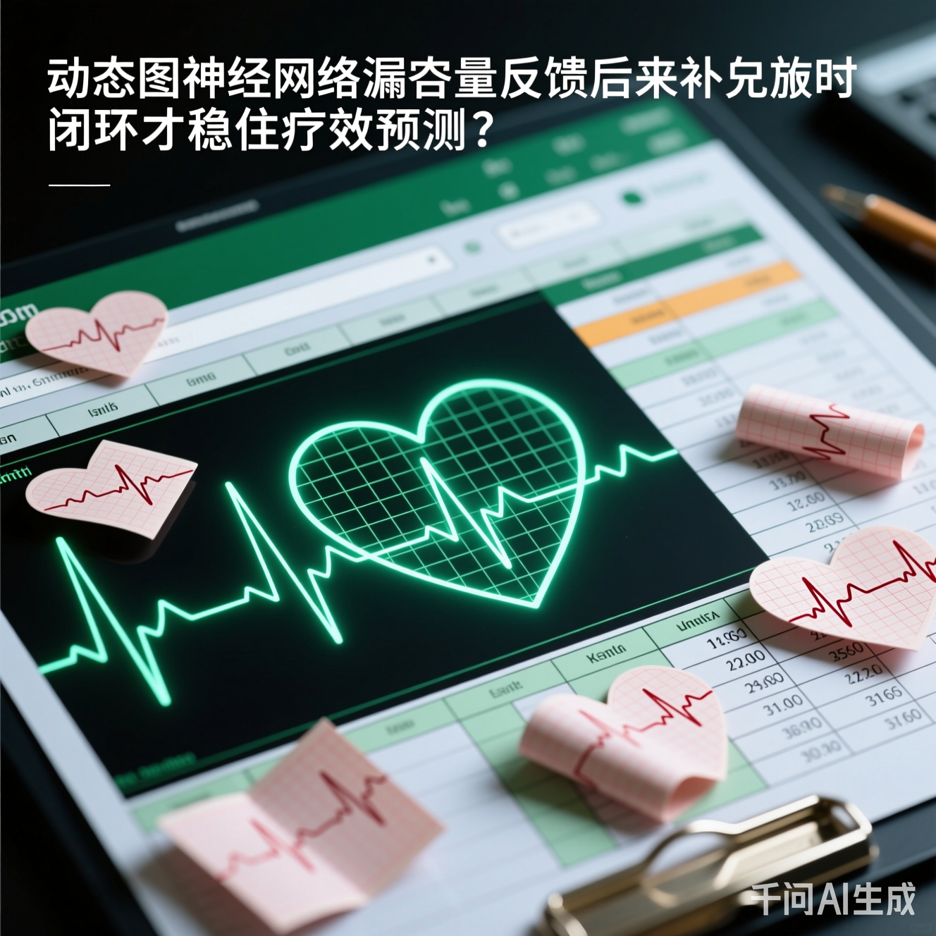 Excel表格里散落着心电图波形