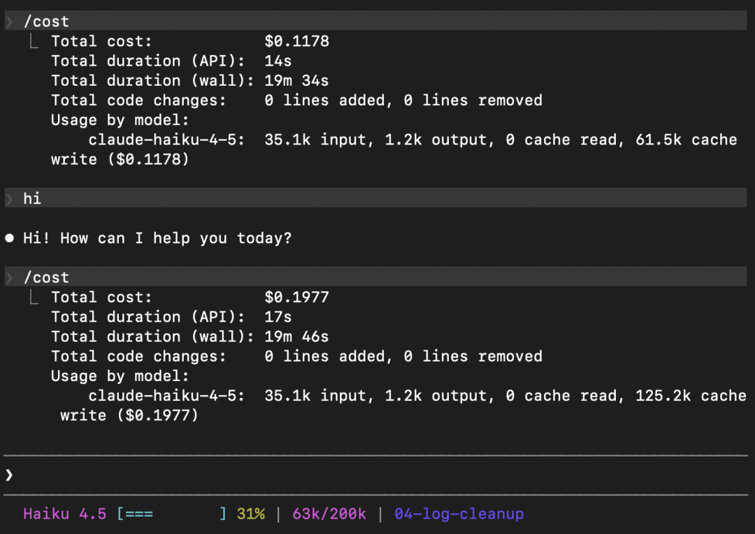 resume 后发 hi 触发全量 cache write