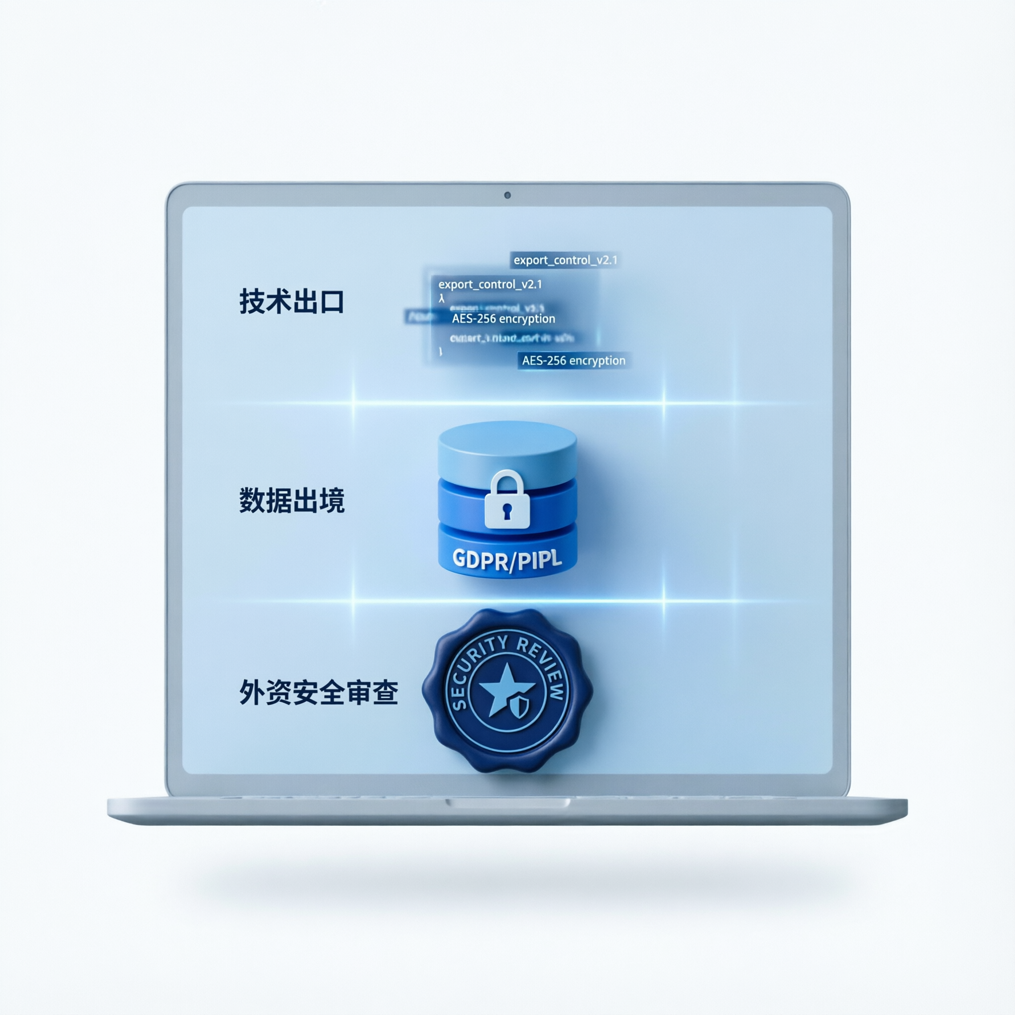 技术代码数据流与监管印章叠加的法律风格插画