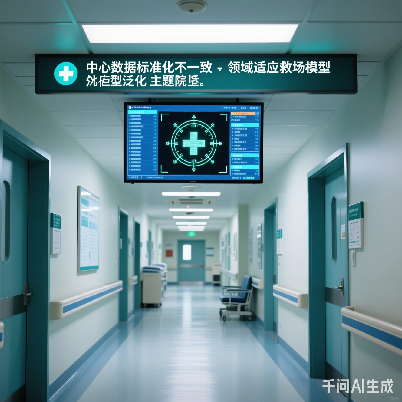 医院走廊里的电子屏幕
