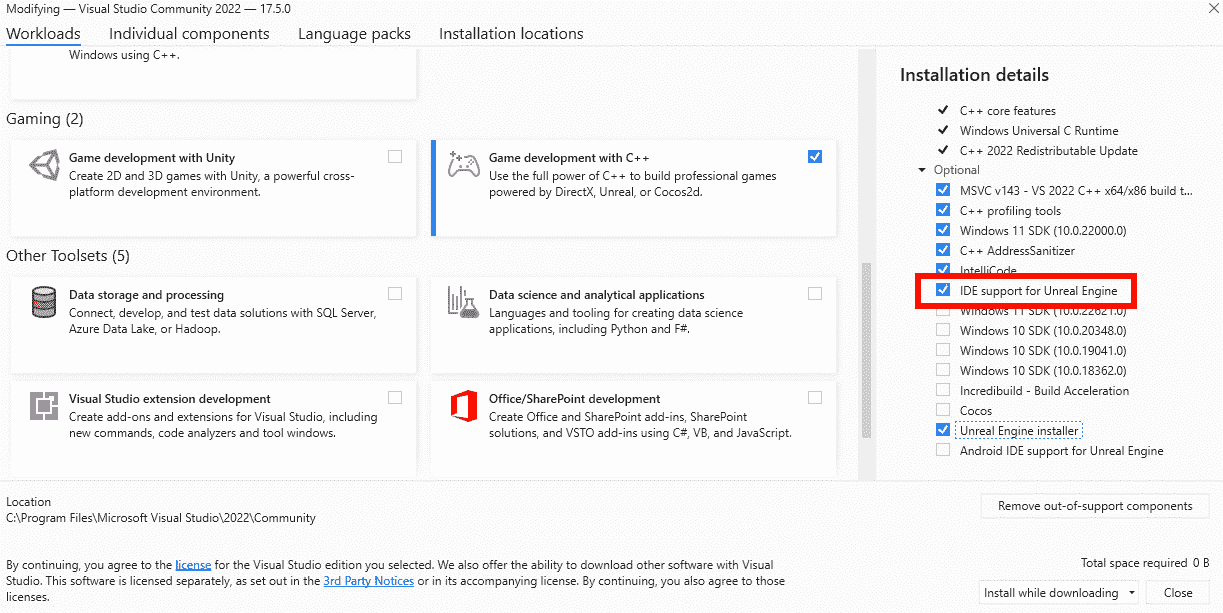 图 1.3 – 安装 IDE 支持