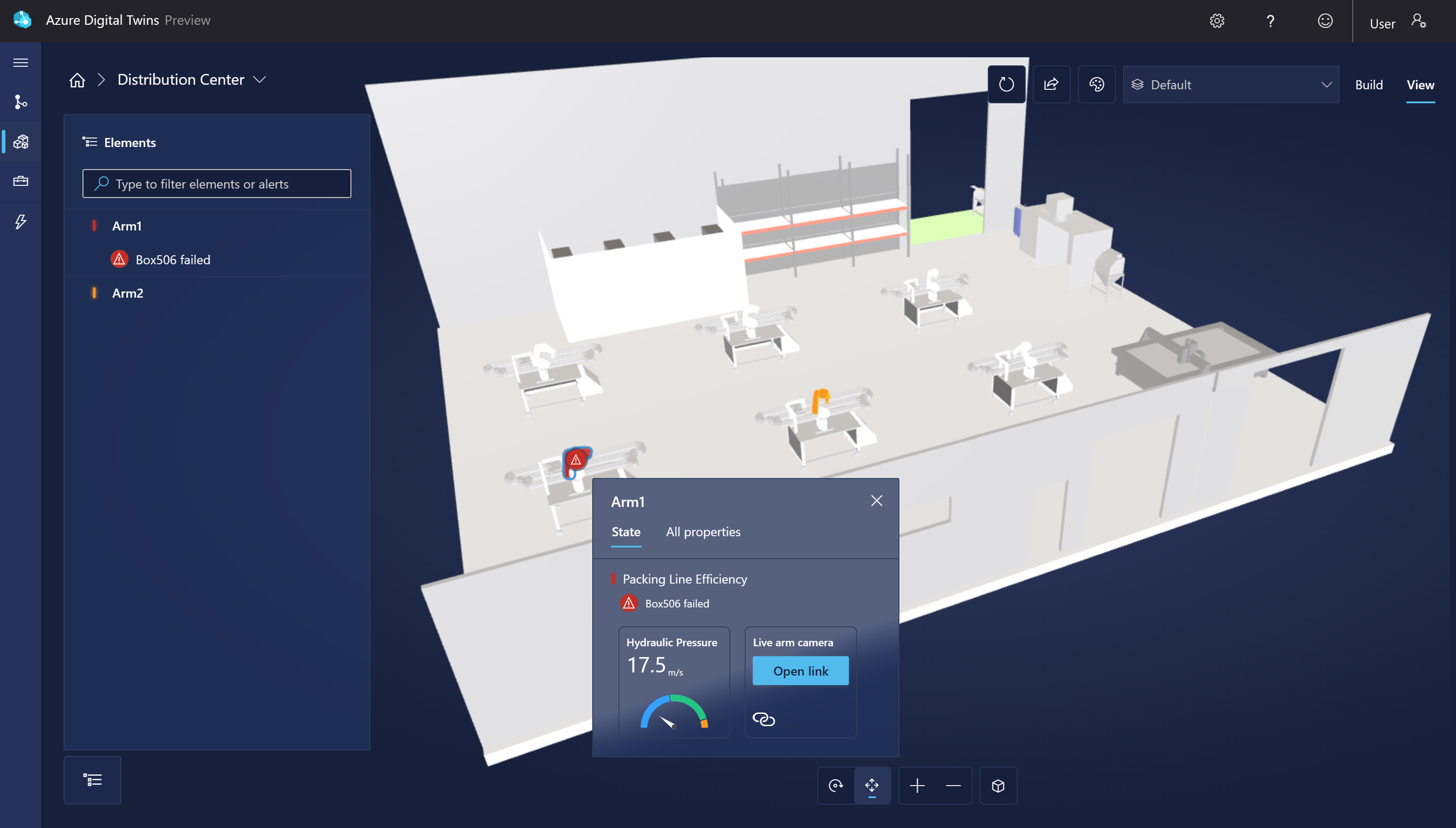 3D 场景工作室中的示例场景的屏幕截图。