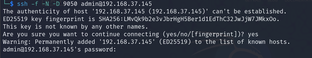  ssh -f -N -D 9050 user@jumphost