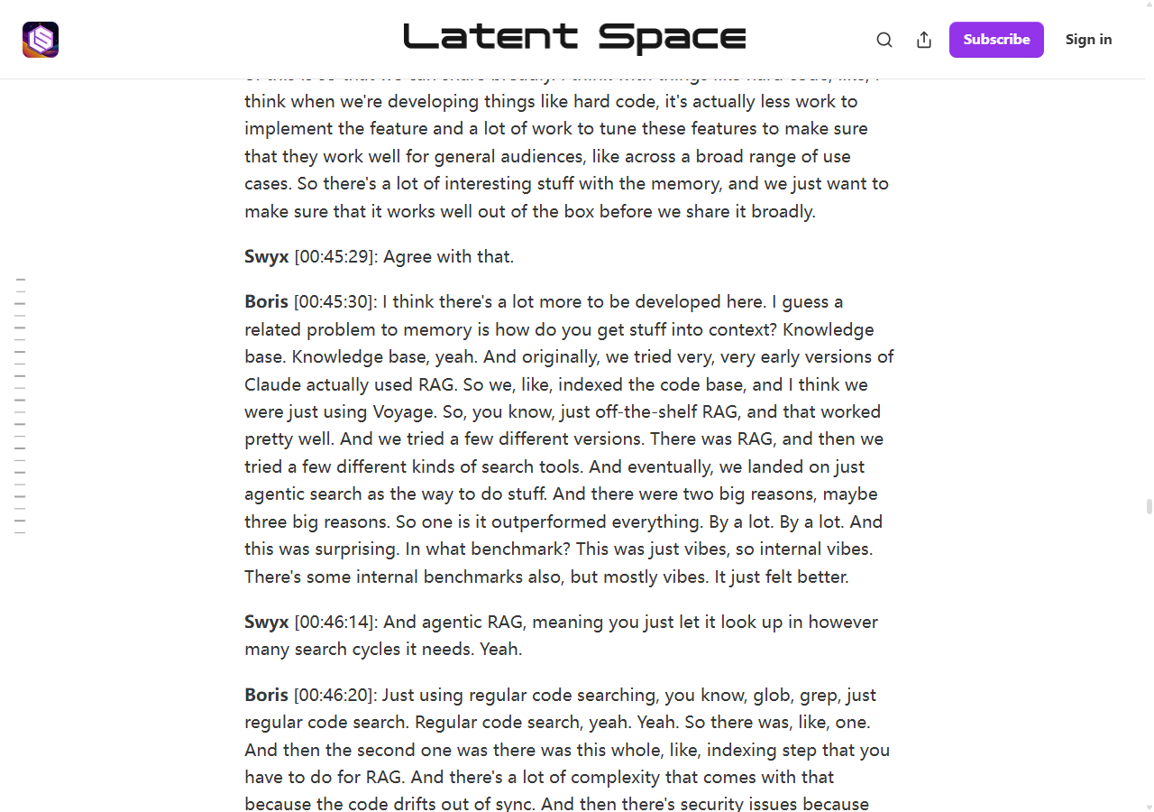 Latent Space 播客访谈截图
