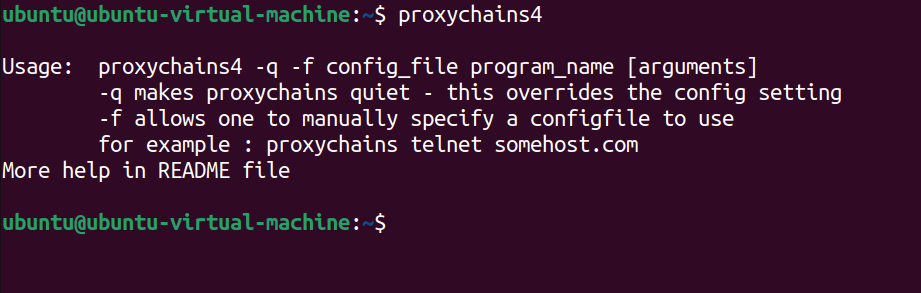 Enter proxychains4 into the terminal
