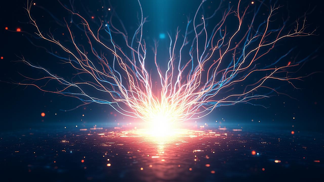 A conceptual visualization of a glowing energy cor