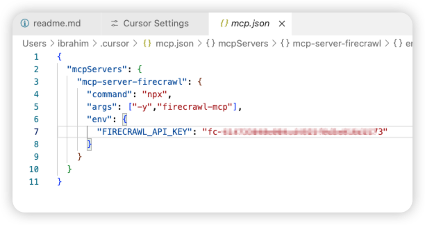 Firecrawl MCP Server的配置示例