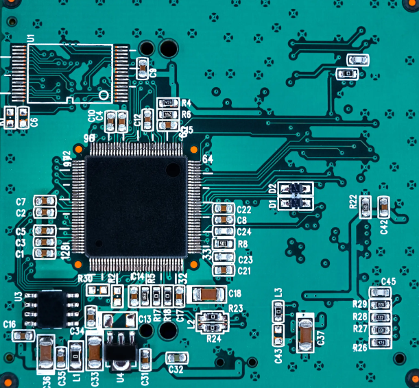 不同宽度的 PCB 走线的特写，用于电流容量。