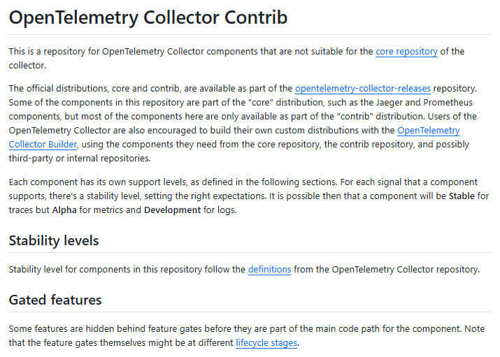opentelemetry-collector-contrib 项目介绍图