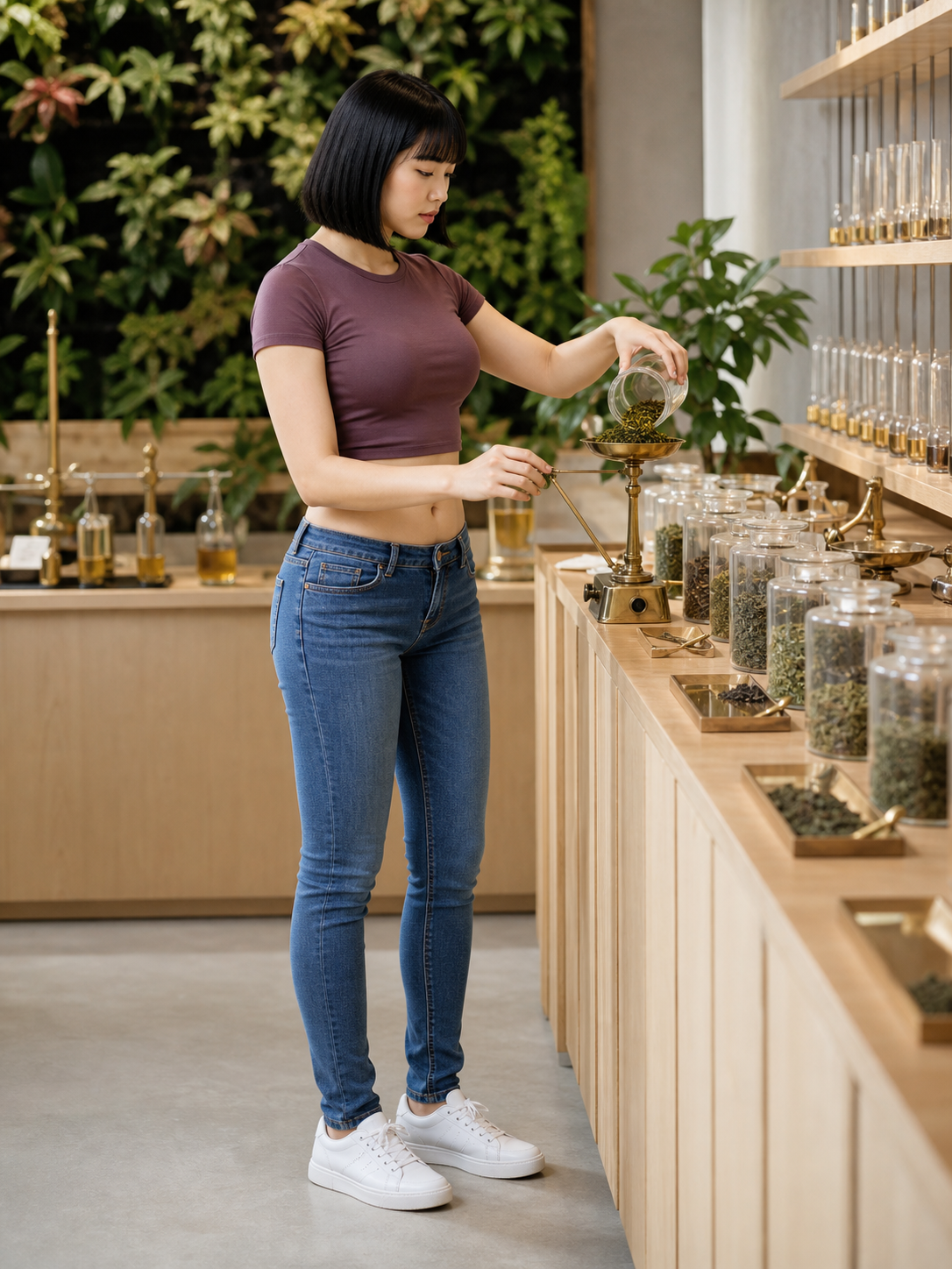 茶叶实验室成年时装图