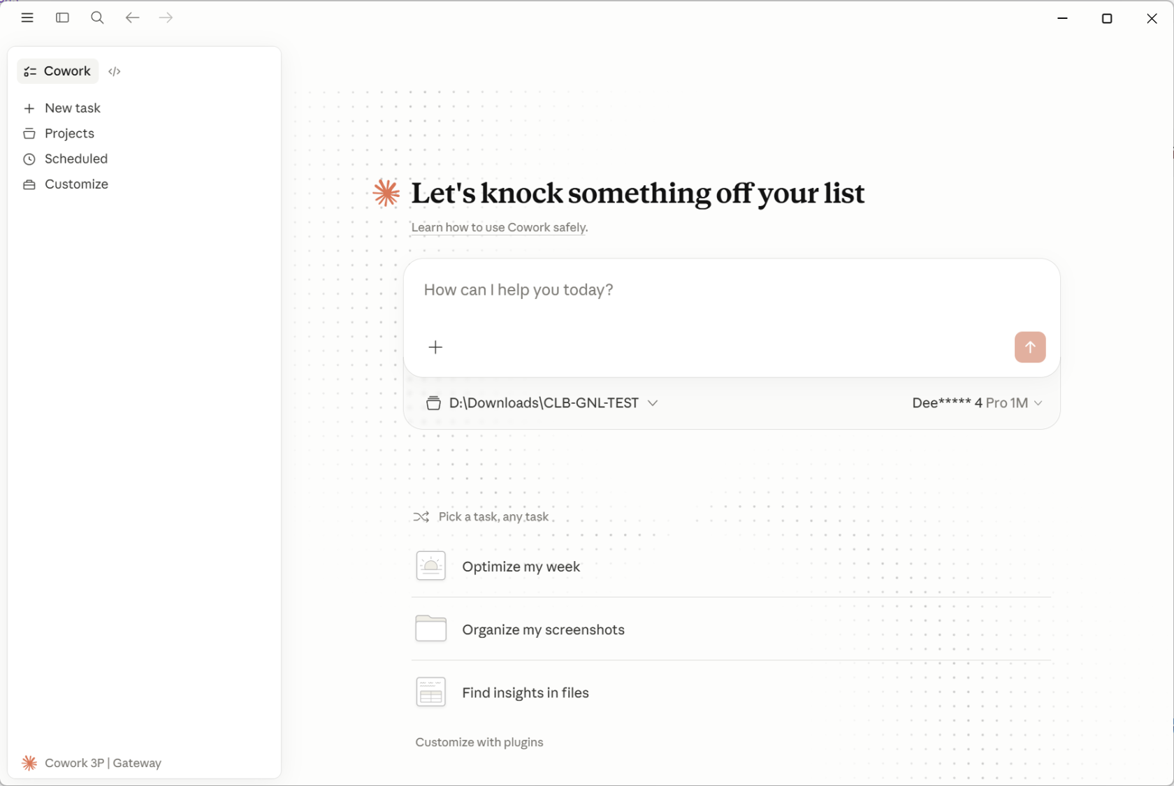 图 25：Cowork 模式界面，包含 New task、Projects、Scheduled、Customize。