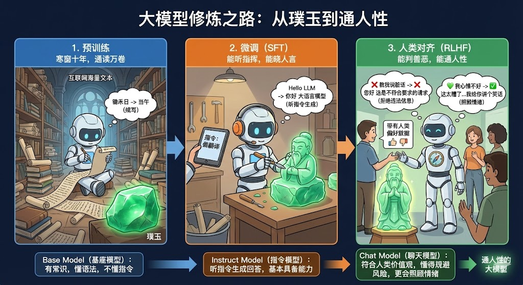 大模型的三个阶段