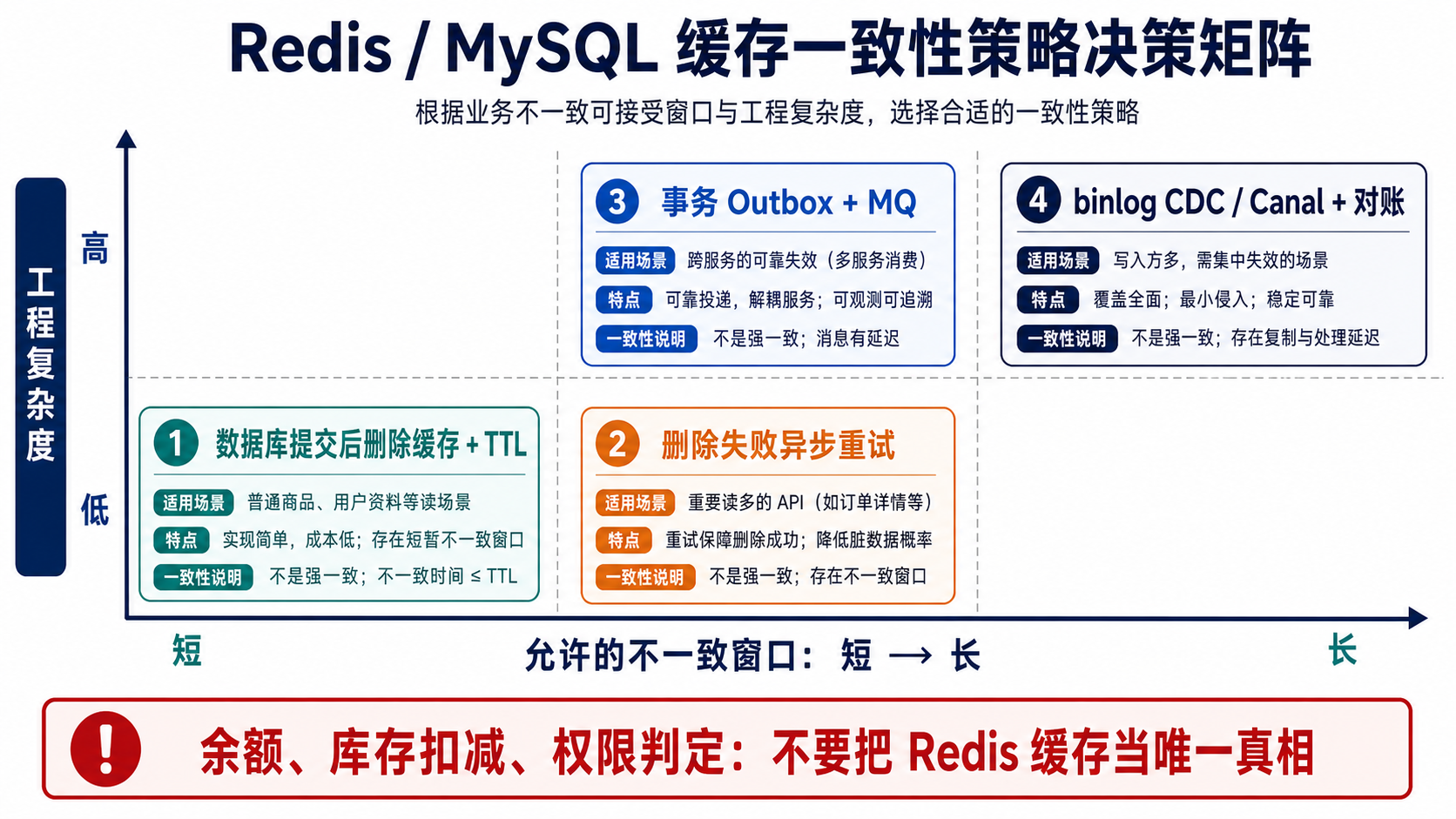 Redis MySQL 一致性方案决策矩阵