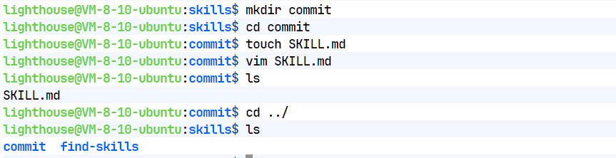 commit Skill 示例截图