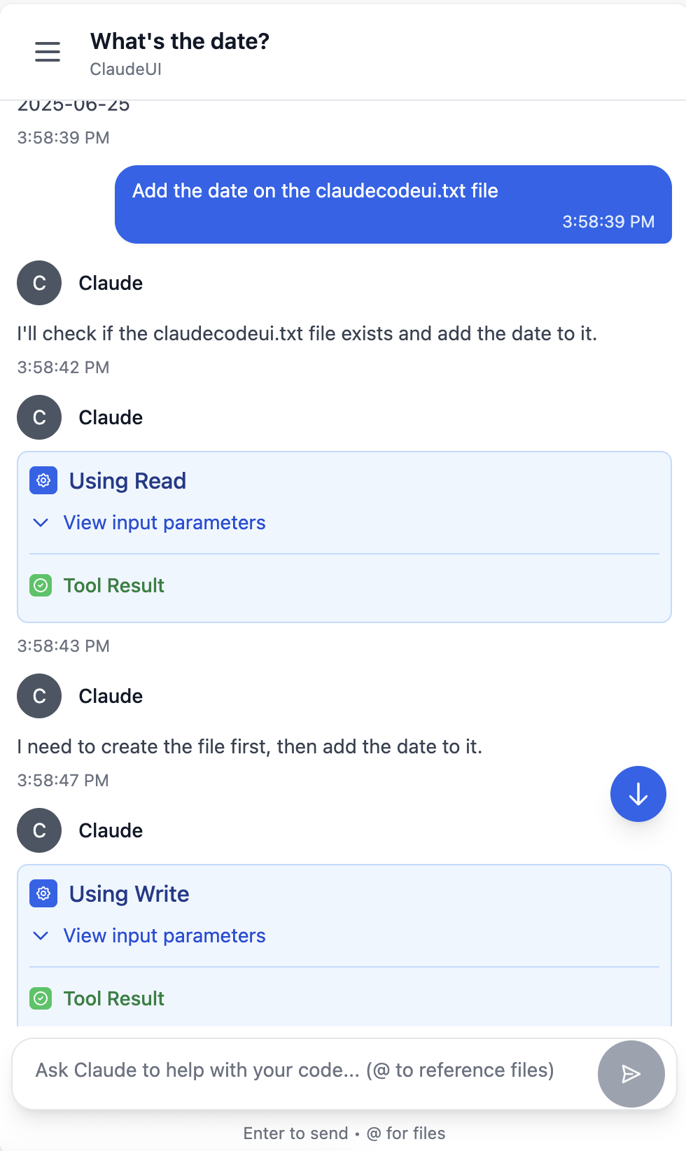 Mobile Interface showing Claude Code UI responsive chat interface
