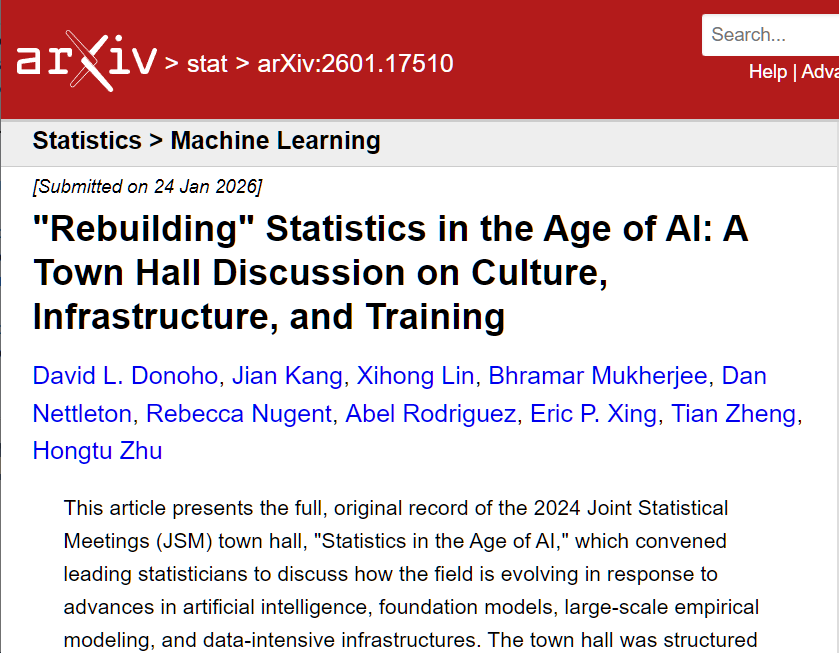 Donoho 等 (2026) 的 arXiv 页面